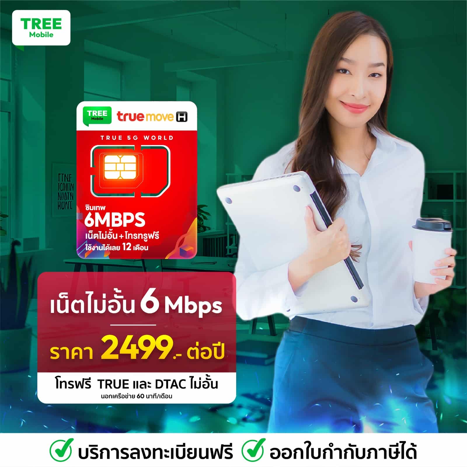 ซิมเน็ตรายปี 6mbps